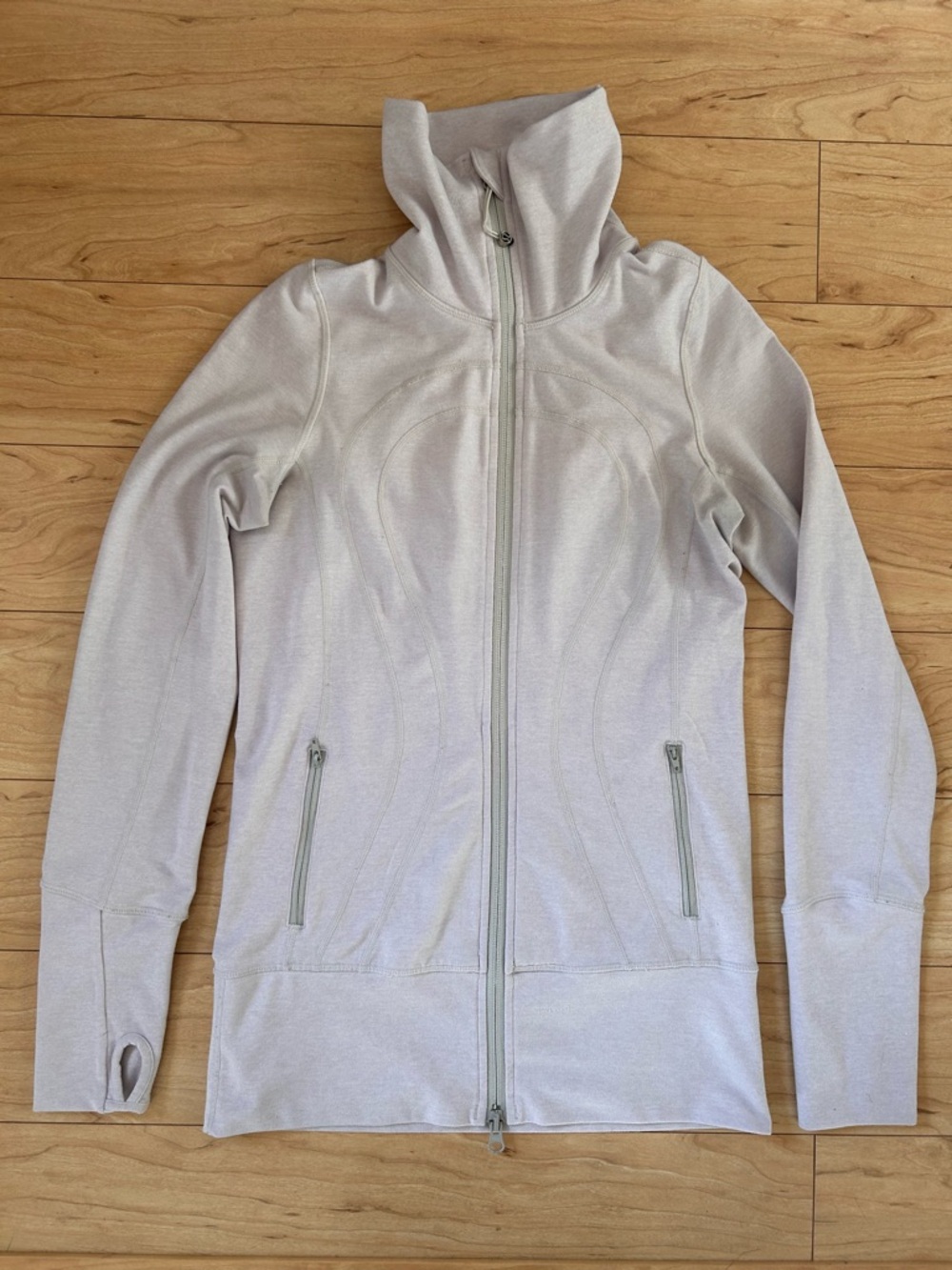 Women’s Light Pink-gray Full-Zip High Collared Lululemon Jacket